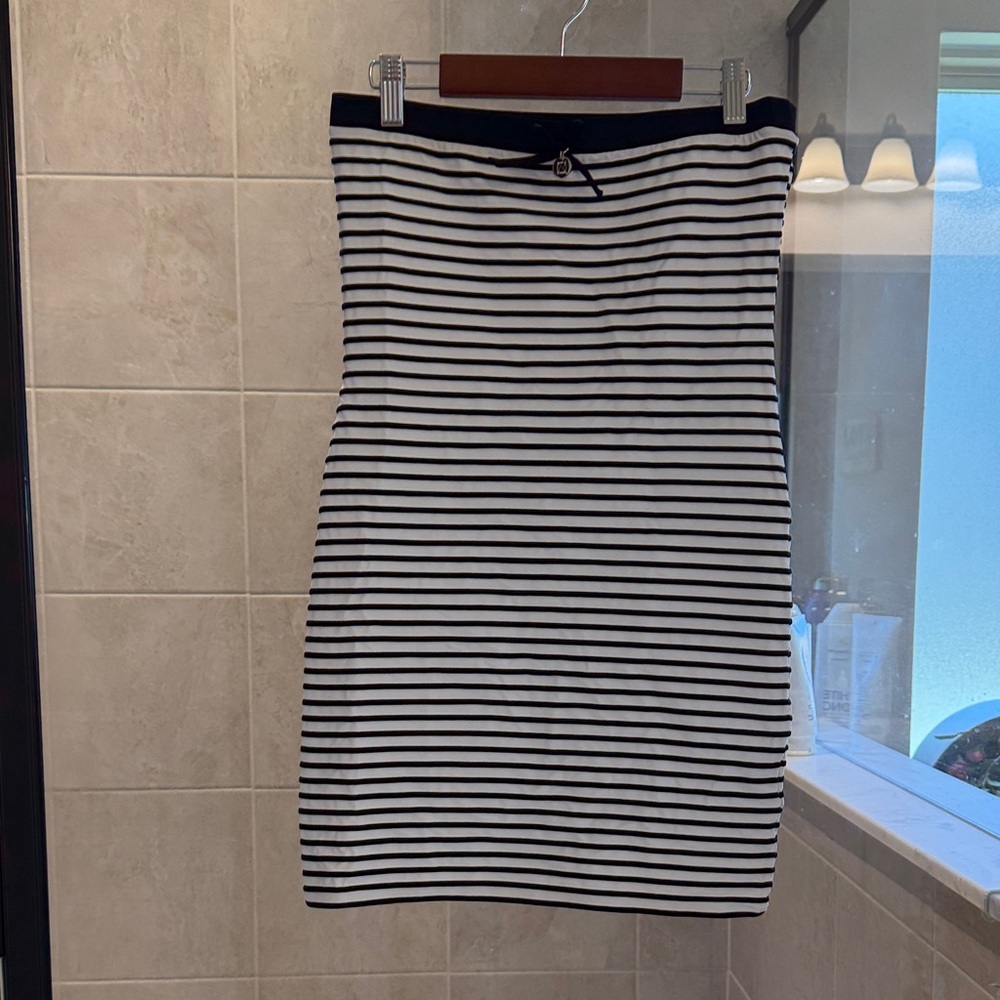 Fendi Black and White Striped Mini Dress